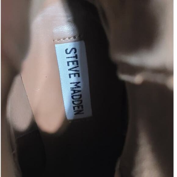 Steve Madden Women's Boot Roxie Chelsea Chunky Lug Sole Block Heel Cognac SZ 10 - Picture 8 of 8